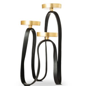 OSD100 SİYAH-GOLD METAL MUMLUK