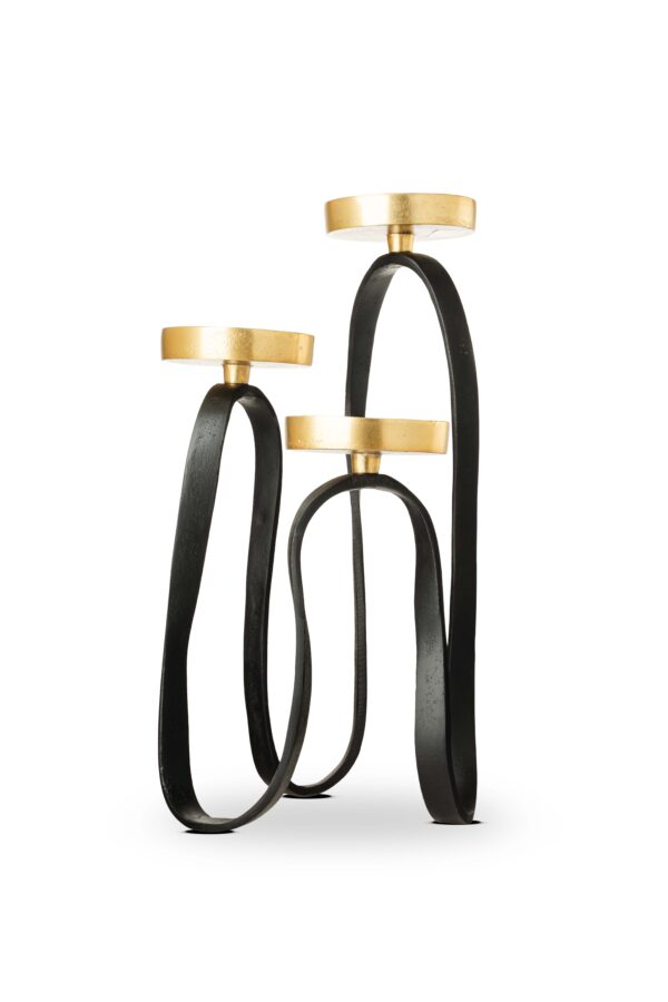 OSD100 SİYAH-GOLD METAL MUMLUK