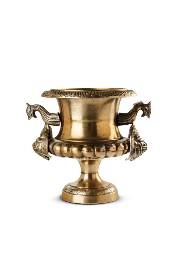 ZA02 METAL DÖKÜM ANTİK GOLD DRAGON VAZO