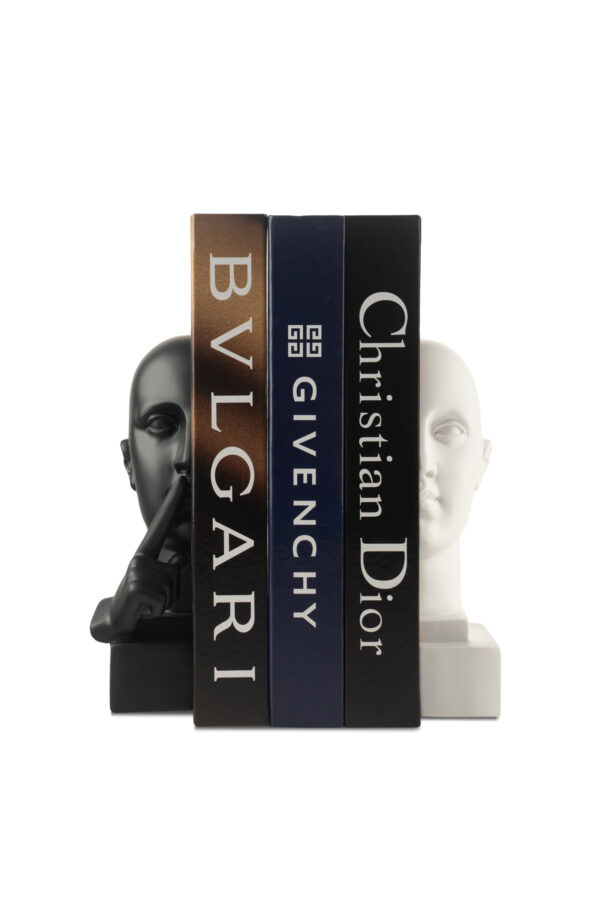 W8000-1209 POLİRESİN SİYAH-BEYAZ KİTAP TUTUCU